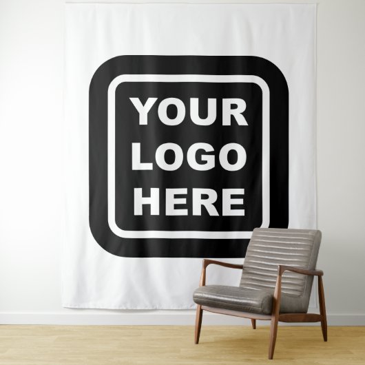 Aangepaste zakelijke Logo en kleurenachtergrond Wandkleed (In situ)