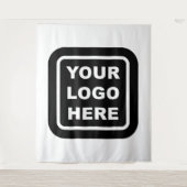 Aangepaste zakelijke Logo en kleurenachtergrond Wandkleed (Voorkant)