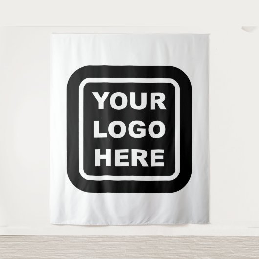 Aangepaste zakelijke Logo en kleurenachtergrond Wandkleed (Voorkant)