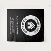 Aangepaste zakelijke Logo en kleurenachtergrond Wandkleed (Voorkant (horizontaal))