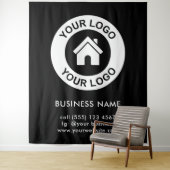 Aangepaste zakelijke Logo en kleurenachtergrond Wandkleed (In situ)