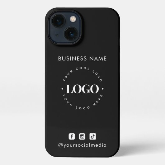 Aangepaste zakelijke Logo en minimalistische socia iPhone Hoesje (Achterkant)
