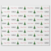 Aangepaste zakelijke Logo en Prettige feestdagen Cadeaupapier (Vlak)