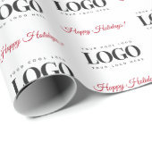 Aangepaste zakelijke Logo en Prettige feestdagen t Cadeaupapier (Rol Hoek)