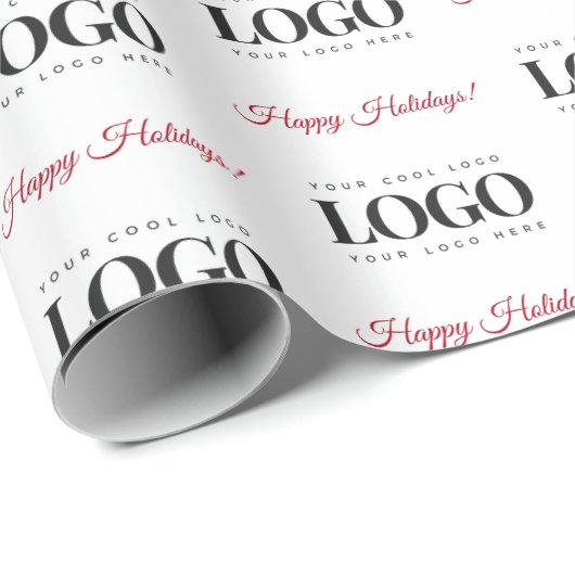 Aangepaste zakelijke Logo en Prettige feestdagen t Cadeaupapier (Rol Hoek)