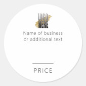 Aangepaste zakelijke Logo en prijs Ronde Sticker (Voorkant)