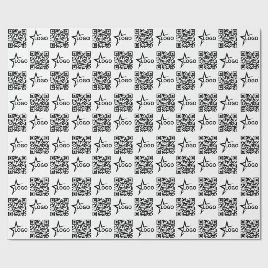 Aangepaste zakelijke Logo en QR-code Cadeaupapier (Vlak)
