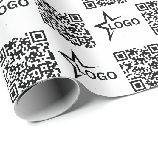 Aangepaste zakelijke Logo en QR-code Cadeaupapier (Rol Hoek)