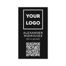 Aangepaste zakelijke Logo en QR-code Modern Black