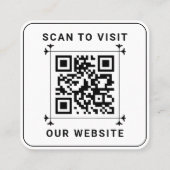 Aangepaste zakelijke Logo en QR-code | Modern wit Vierkante Visitekaartje (Achterkant)