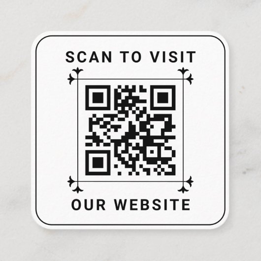 Aangepaste zakelijke Logo en QR-code | Modern wit Vierkante Visitekaartje (Achterkant)