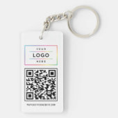 Aangepaste zakelijke Logo en QR-code website Sleutelhanger (achterkant)