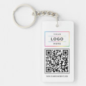 Aangepaste zakelijke Logo en QR-code website Sleutelhanger (Voorkant)