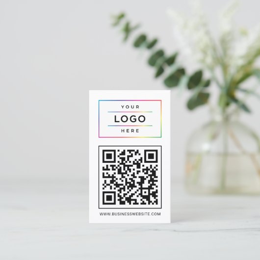 Aangepaste zakelijke Logo en QR-code website Visitekaartje (Staand voorkant)