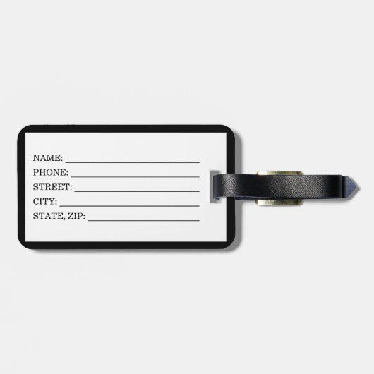 Aangepaste zakelijke Logo en tekst Bagagelabel (Achterkant horizontaal)