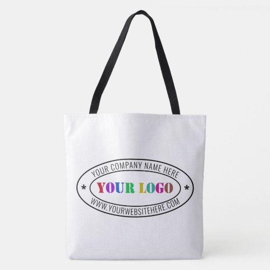 Aangepaste zakelijke Logo en tekst Bedrijf Canvas  Tote Bag (Voorkant)