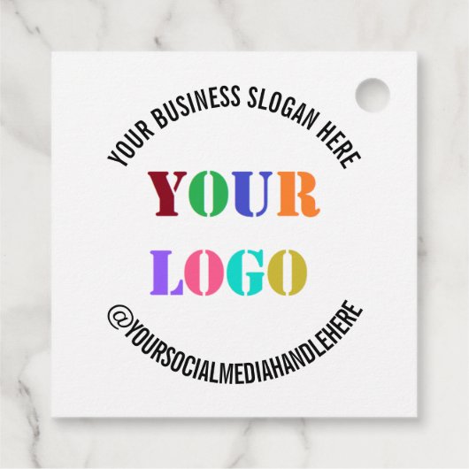 Aangepaste zakelijke Logo en tekst Bedrijf Gift La Bedankjes Labels (Achterkant)