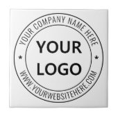 Aangepaste zakelijke Logo en tekst bedrijf keramis Tegeltje (Voorkant)