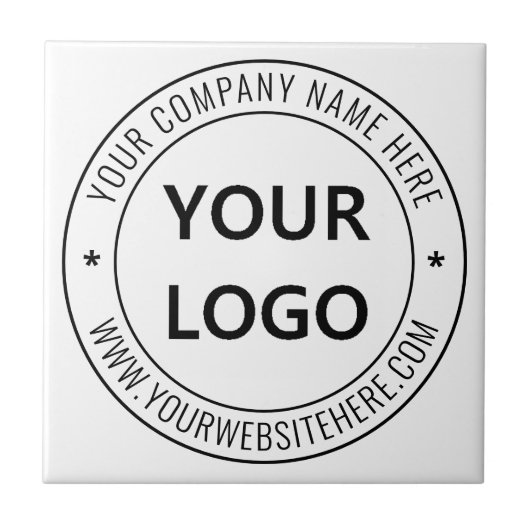 Aangepaste zakelijke Logo en tekst bedrijf keramis Tegeltje (Voorkant)