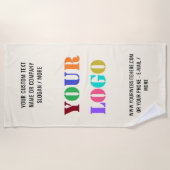 Aangepaste zakelijke Logo en tekst bedrijf strandl Strandlaken (Voorkant)