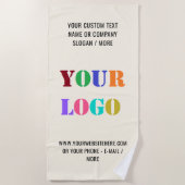 Aangepaste zakelijke Logo en tekst bedrijf strandl Strandlaken (Voorkant)