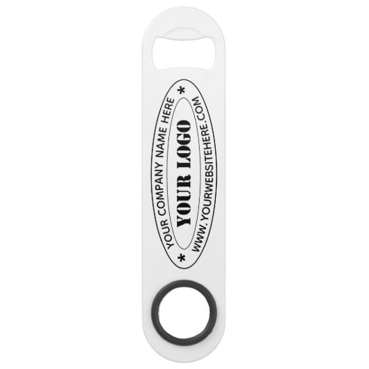 Aangepaste zakelijke Logo en tekst Bedrijfsbalk Sl Speed Flessenopener (Voorkant)