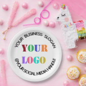 Aangepaste zakelijke Logo en tekst Bedrijfspapier Papieren Bordje (Feest)