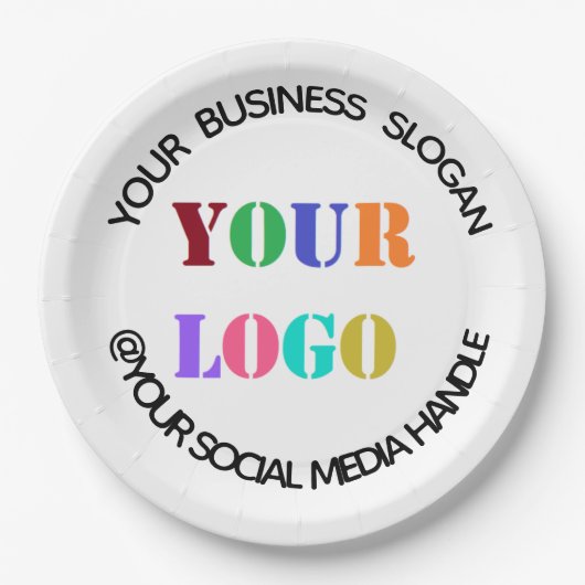 Aangepaste zakelijke Logo en tekst Bedrijfspapier  Papieren Bordje (Voorkant)