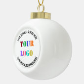Aangepaste zakelijke Logo en tekst kerstversiering Keramische Bal Ornament (Rechts)