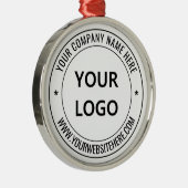 Aangepaste zakelijke Logo en tekst kerstversiering Metalen Ornament (Rechts)