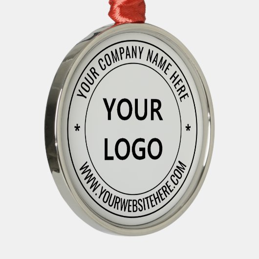 Aangepaste zakelijke Logo en tekst kerstversiering Metalen Ornament (Rechts)
