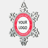 Aangepaste zakelijke Logo en tekst kerstversiering Tin Sneeuwvlok Ornament (Rechts)