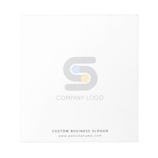 Aangepaste zakelijke Logo en tekst Notitieblok (Voorkant)