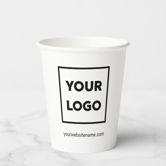 Aangepaste zakelijke Logo en tekst Papieren Bekers (Achterkant)