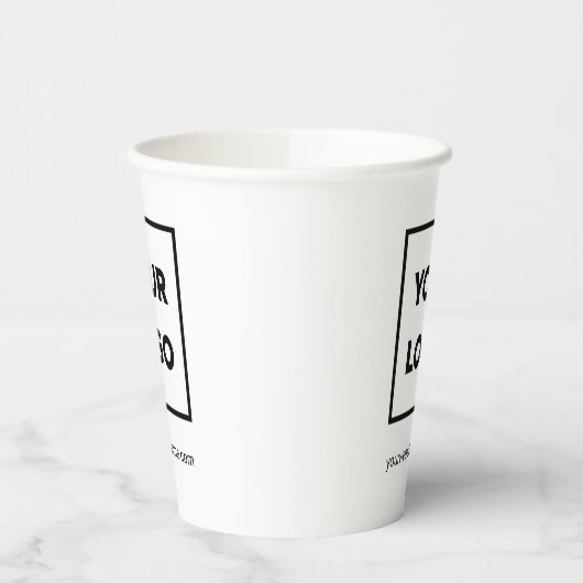 Aangepaste zakelijke Logo en tekst Papieren Bekers (Links)