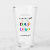 Aangepaste zakelijke Logo en tekst promotieglas Glas (Achterkant)