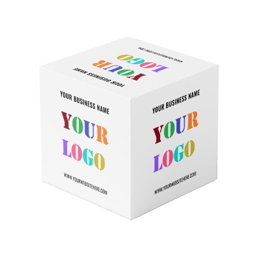 Aangepaste zakelijke Logo en tekst promotiekubus Kubus (Achter hoekig)