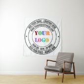 Aangepaste zakelijke Logo en tekst promotiewandtap Wandkleed (In situ)