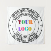 Aangepaste zakelijke Logo en tekst promotiewandtap Wandkleed (Voorkant)