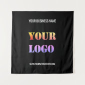 Aangepaste zakelijke Logo en tekst promotiewandtap Wandkleed (Voorkant (horizontaal))