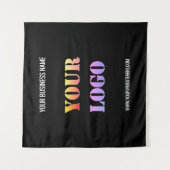 Aangepaste zakelijke Logo en tekst promotiewandtap Wandkleed (Voorkant)