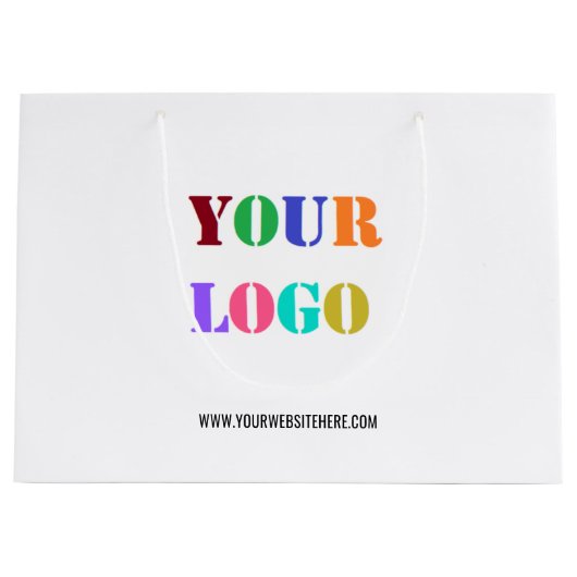 Aangepaste zakelijke Logo en tekst promotionele ge Groot Cadeauzakje (Voorkant)