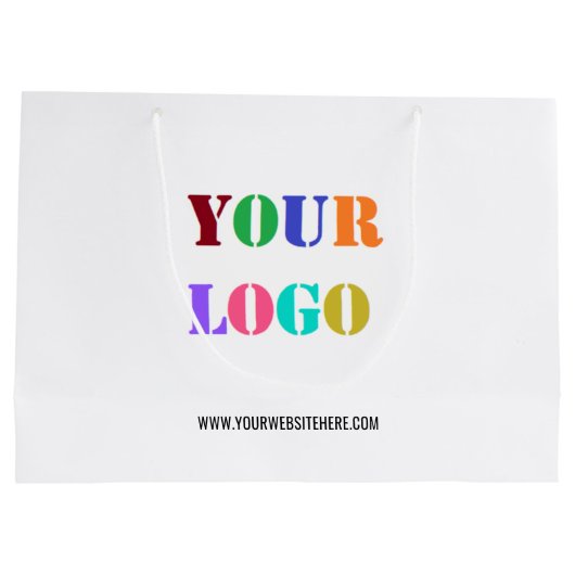 Aangepaste zakelijke Logo en tekst promotionele ge Groot Cadeauzakje (Achterkant)