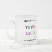 Aangepaste zakelijke Logo en tekst promotionele Mo Matglas Koffiemok (Links)