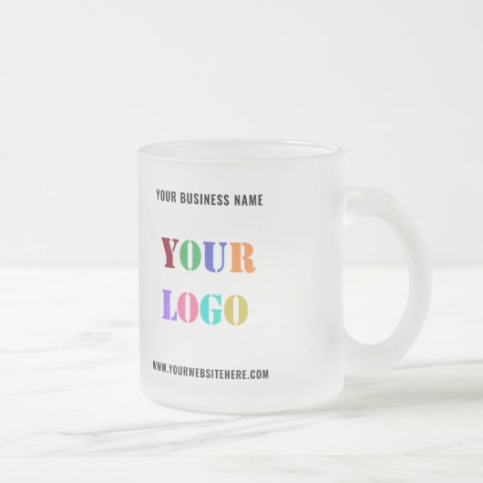 Aangepaste zakelijke Logo en tekst promotionele Mo Matglas Koffiemok (Rechts)