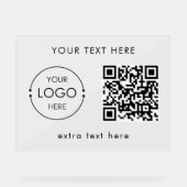 Aangepaste zakelijke Logo en tekst QR Code Promoti Acryl Bord (Voorkant)