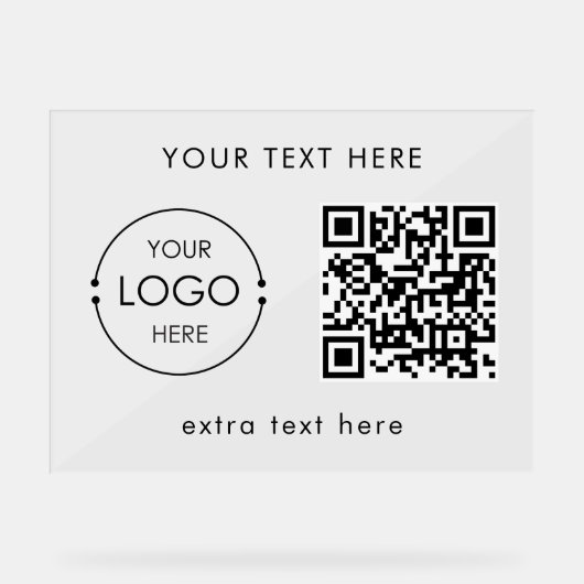 Aangepaste zakelijke Logo en tekst QR Code Promoti Acryl Bord (Voorkant)