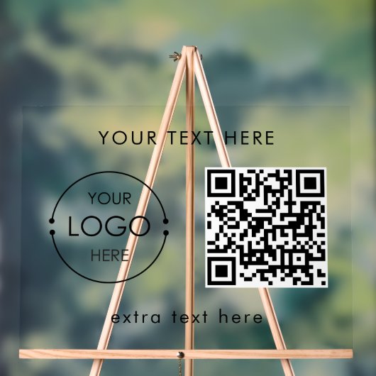 Aangepaste zakelijke Logo en tekst QR Code Promoti Acryl Bord (Neutraal)