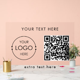 Aangepaste zakelijke Logo en tekst QR Code Promoti Acryl Bord