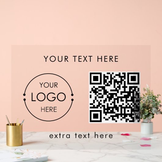 Aangepaste zakelijke Logo en tekst QR Code Promoti Acryl Bord (Huwelijk)